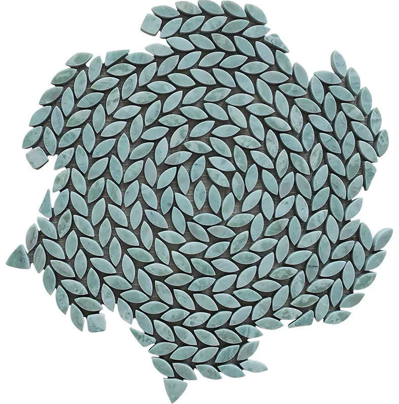 Mint Green Polished Natural Stone Mosaic Tile
